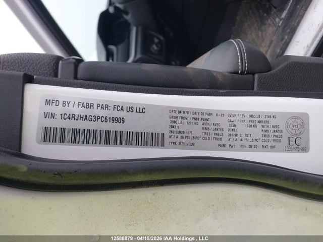 1C4RJHAG3PC619909 Jeep Grand Cherokee Altitude