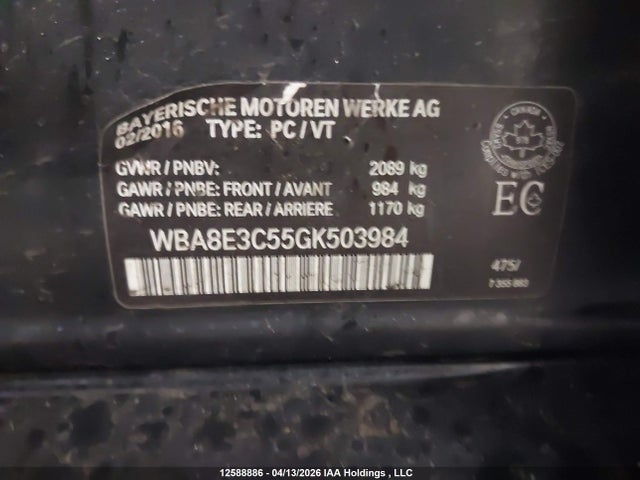 WBA8E3C55GK503984 BMW 328i Xdrive