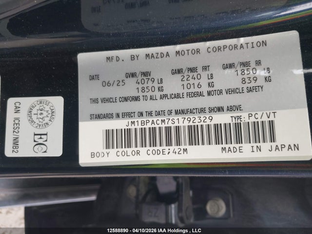 JM1BPACM7S1792329 Mazda 3 Preferred