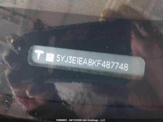 Продажа на аукционе авто 2019 Tesla Model 3 Long Range/mid Range/standard Range/standard Range Plus, vin: 5YJ3E1EA8KF487748, номер лота: 12588891