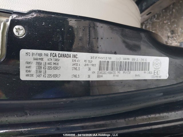 2C4RDGBG1HR884725 Dodge Grand Caravan Se