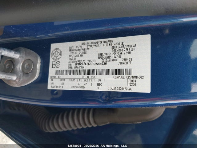 Продаж на аукціоні авто 2023 Ford Escape Platinum, vin: 1FMCU9JA3PUA44036, номер лоту: 12588904