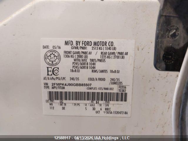 Продажа на аукционе авто 2016 Ford Edge Sel, vin: 2FMPK4J90GBB85507, номер лота: 12588917