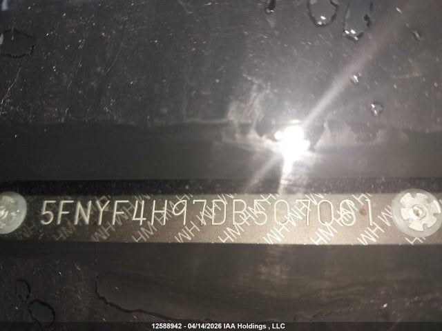 Продаж на аукціоні авто 2013 Honda Pilot Touring, vin: 5FNYF4H97DB507061, номер лоту: 12588942