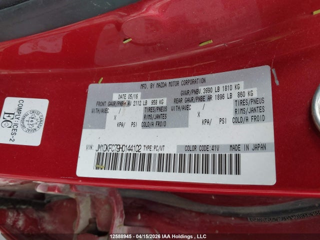 Продаж на аукціоні авто 2017 Mazda Cx-3 Gs, vin: JM1DKFC79H0144102, номер лоту: 12588945