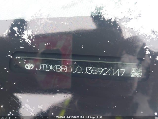 12588969 :رقم المزاد ، JTDKBRFU0J3592047 vin ، 2018 Toyota Prius مزاد بيع