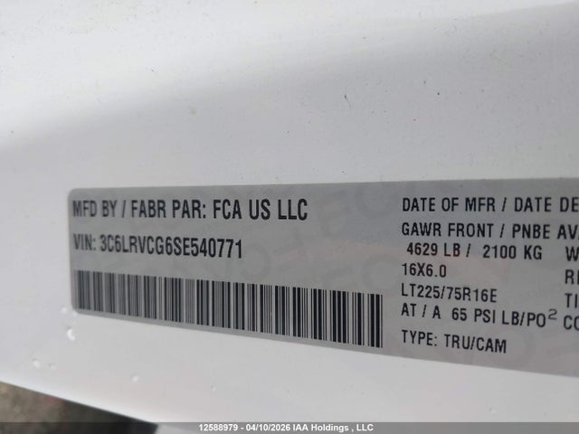 3C6LRVCG6SE540771 RAM Promaster 2500 2500 High