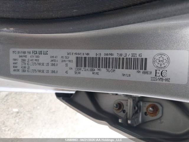 RAM 1500 Rebel 2020 1C6SRFLT3LN116864 Image 9