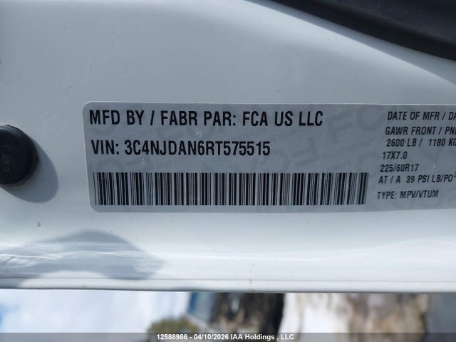 Продажа на аукционе авто 2024 Jeep Compass, vin: 3C4NJDAN6RT575515, номер лота: 12588986
