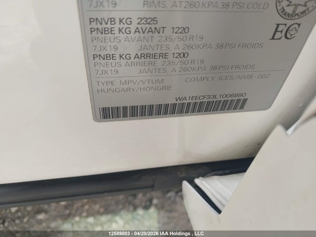 Aukcja sprzedaży 2020 Audi Q3 Premium Plus S-line, vin: WA1EECF33L1006880, numer aukcji: 12589003