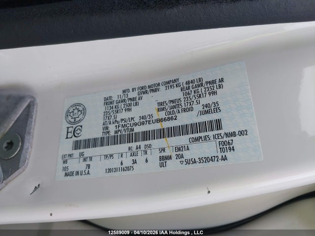 1FMCU9G97EUB66862 Ford ESCAPE SE