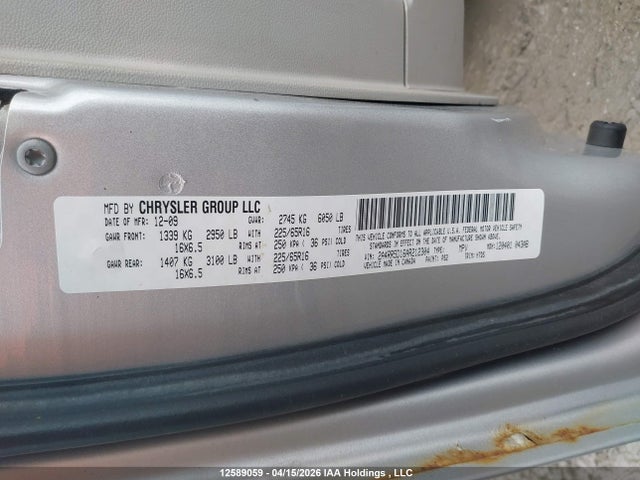 Aukcja sprzedaży 2010 Chrysler Town & Country Touring, vin: 2A4RR5D16AR212304, numer aukcji: 12589059