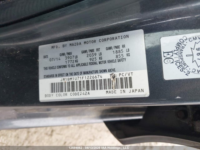 JM1BM1U71F1226674 Mazda Mazda3 Gx