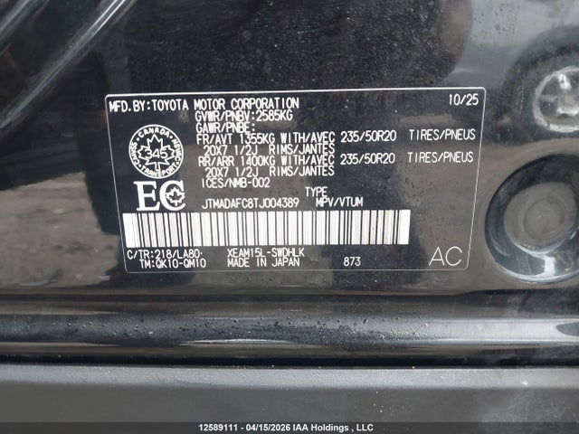 JTMADAFC8TJ004389 Subaru Solterra