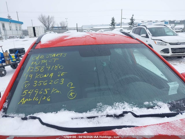 2019 Hyundai Kona Se მანქანა იყიდება აუქციონზე, vin: KM8K1CAA4KU356263, აუქციონის ნომერი: 12589180