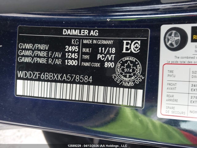 WDDZF6BBXKA578584 Mercedes-Benz Amg E 53 4matic