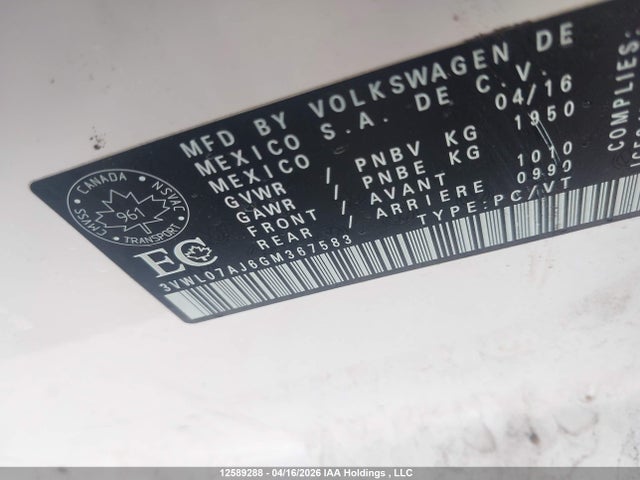 3VWL07AJ6GM367583 Volkswagen Jetta Sel/sel Premium