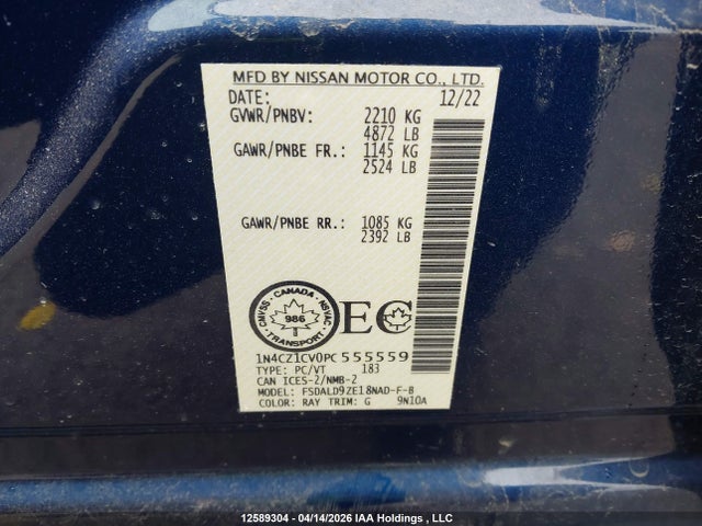 1N4CZ1CV0PC555559 Nissan Leaf Sv/sv Plus