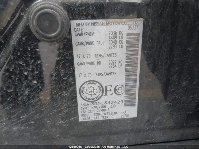 Продажа на аукционе авто 2017 Nissan Rogue S/sv, vin: 5N1AT2MT4HC842423, номер лота: 12580096