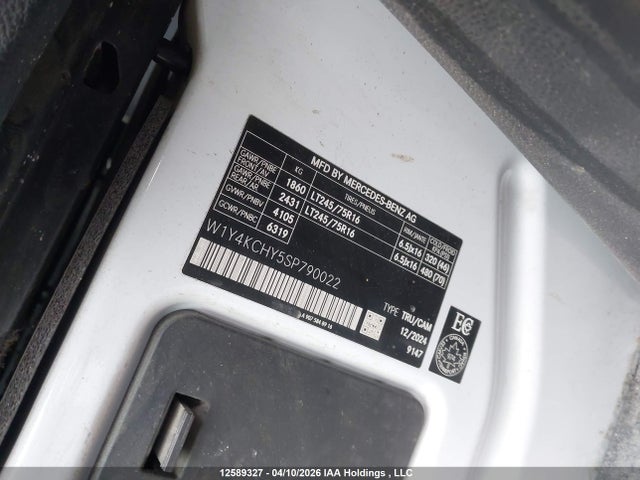 12589327 :رقم المزاد ، W1Y4KCHY5SP790022 vin ، 2025 Mercedes-benz Sprinter 2500 مزاد بيع