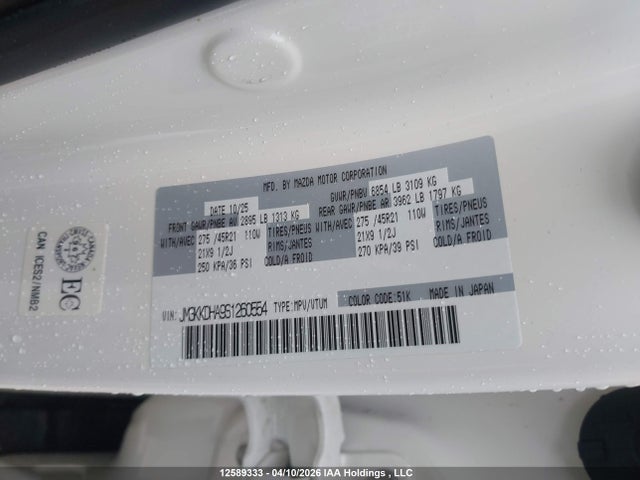 JM3KKDHA9S1260554 Mazda Cx-90 Phev Gt