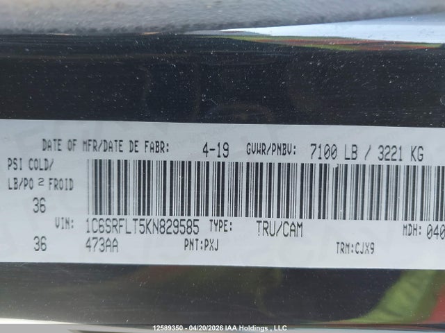 1C6SRFLT5KN829585 RAM 1500 Rebel