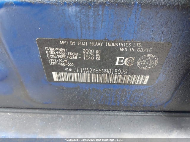 JF1VA2Y66G9815029 Subaru Wrx Sti Sti