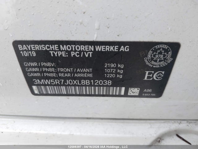 3MW5R7J0XL8B12038 BMW 330XI