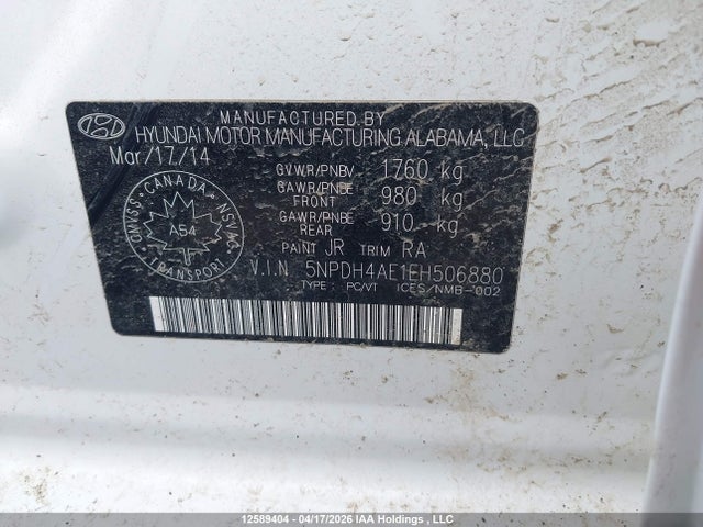 2014 Hyundai Elantra მანქანა იყიდება აუქციონზე, vin: 5NPDH4AE1EH506880, აუქციონის ნომერი: 12589404