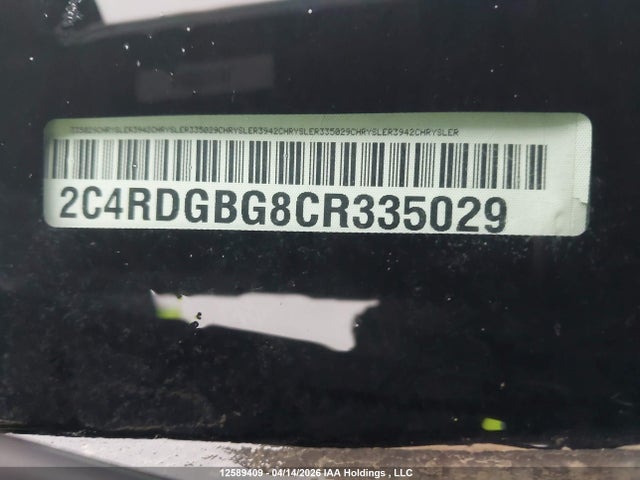 12589409 :رقم المزاد ، 2C4RDGBG8CR335029 vin ، 2012 Dodge Grand Caravan Se مزاد بيع