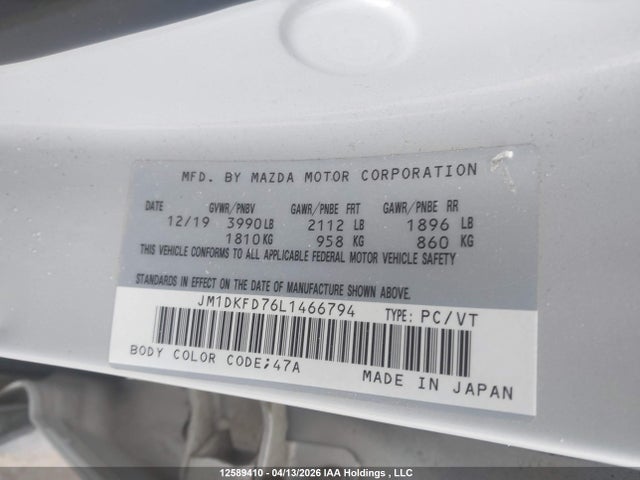 Продаж на аукціоні авто 2020 Mazda Cx-3 Grand Touring, vin: JM1DKFD76L1466794, номер лоту: 12589410