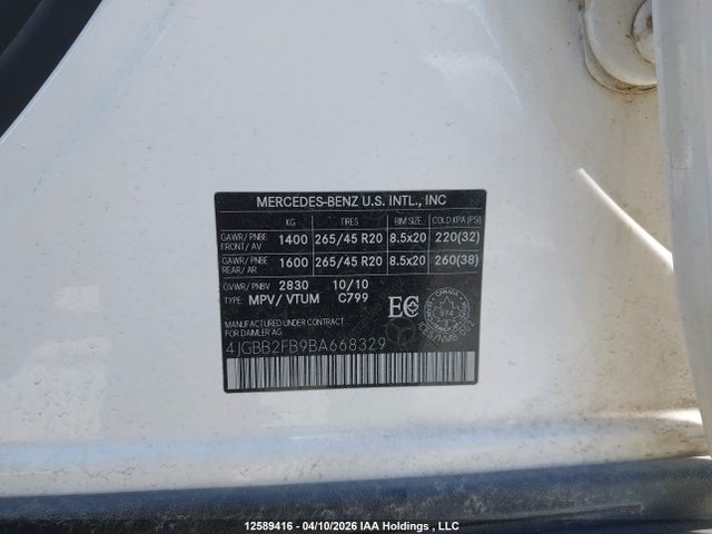 Продаж на аукціоні авто 2011 Mercedes-benz Ml 350 Bluetec 4matic, vin: 4JGBB2FB9BA668329, номер лоту: 12589416