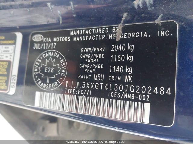 5XXGT4L30JG202484 KIA Optima Lx/lx+