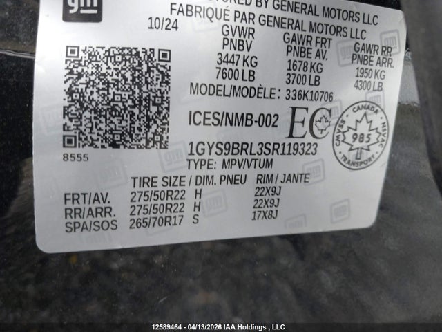 Cadillac Escalade Premium Luxury 2025 1GYS9BRL3SR119323 Image 9