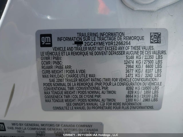 2GC4YMEY0R1266264 Chevrolet SILVERADO 2500HD