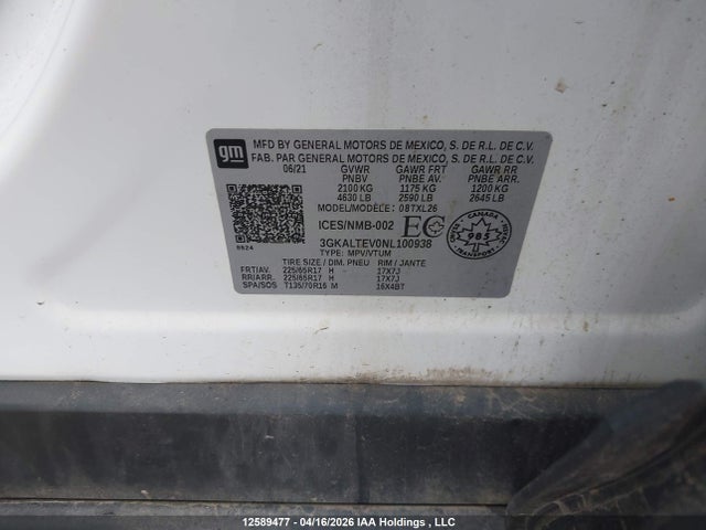 3GKALTEV0NL100938 GMC Terrain Sle