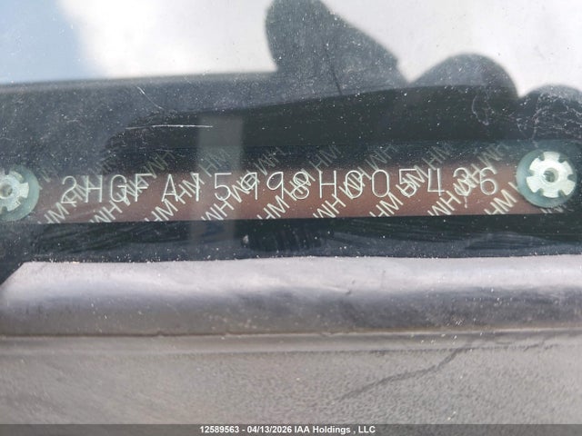 Aukcja sprzedaży 2008 Honda Civic, vin: 2HGFA15998H005436, numer aukcji: 12589563