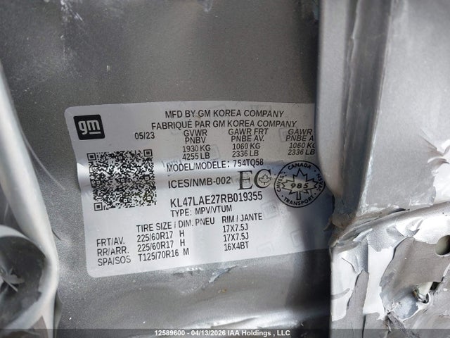 2024 Buick Envista Preferred Fwd მანქანა იყიდება აუქციონზე, vin: KL47LAE27RB019355, აუქციონის ნომერი: 12589600