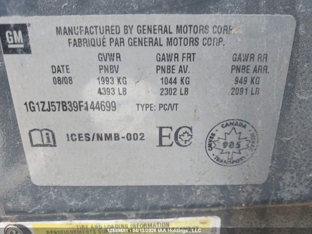 Aukcja sprzedaży 2009 Chevrolet Malibu, vin: 1G1ZJ57B39F144699, numer aukcji: 12589691