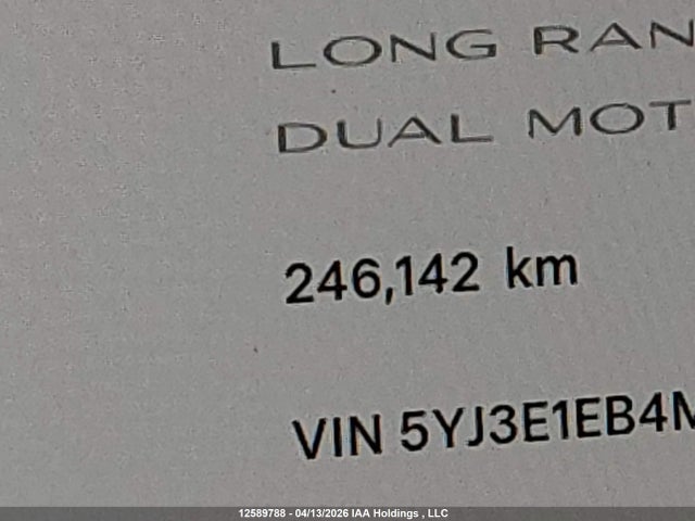 12589788 :رقم المزاد ، 5YJ3E1EB4MF979446 vin ، 2021 Tesla Model 3 Long Range مزاد بيع