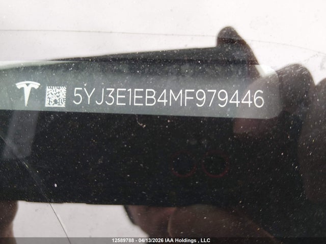 12589788 :رقم المزاد ، 5YJ3E1EB4MF979446 vin ، 2021 Tesla Model 3 Long Range مزاد بيع