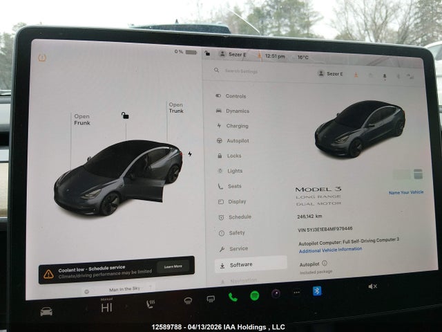 12589788 :رقم المزاد ، 5YJ3E1EB4MF979446 vin ، 2021 Tesla Model 3 Long Range مزاد بيع