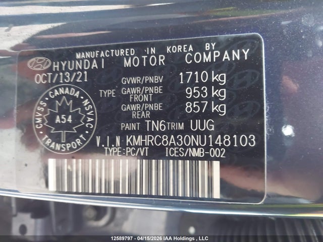 KMHRC8A30NU148103 Hyundai Venue Sel/limited