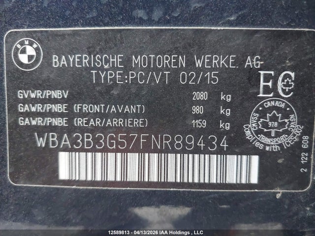 WBA3B3G57FNR89434 BMW 328i Xdrive