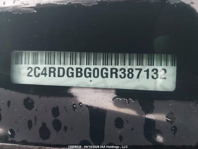12589838 :رقم المزاد ، 2C4RDGBG0GR387132 vin ، 2016 Dodge Grand Caravan Se مزاد بيع