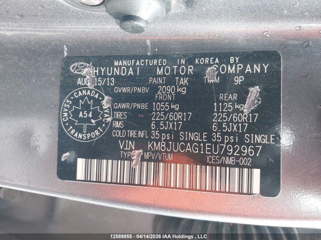 Hyundai Tucson 2014 KM8JUCAG1EU792967 Image 19