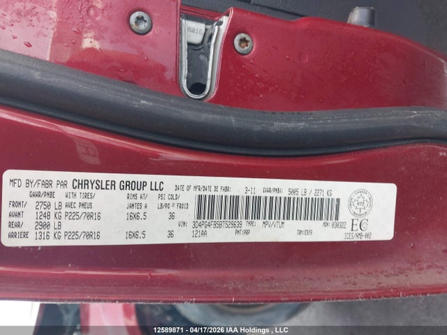 12589871 :رقم المزاد ، 3D4PG4FB5BT529639 vin ، 2011 Dodge Journey Canada Value Package مزاد بيع