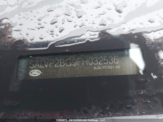 2015 Land Rover Range Rover Evoque Pure Plus მანქანა იყიდება აუქციონზე, vin: SALVP2BG9FH032536, აუქციონის ნომერი: 12589872