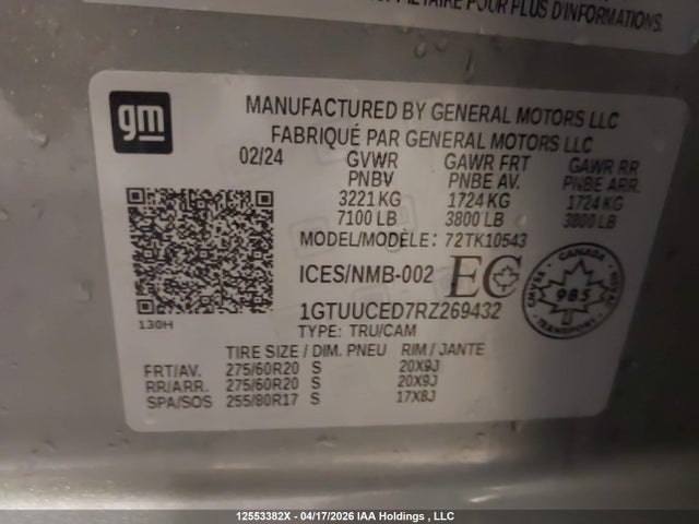 1GTUUCED7RZ269432 GMC Sierra 1500 Elevation