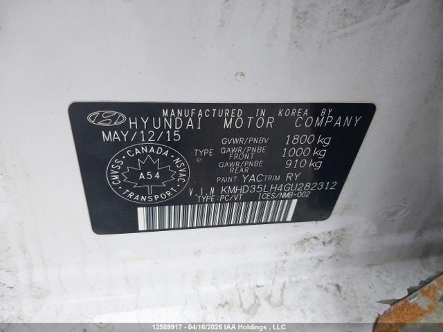 KMHD35LH4GU282312 Hyundai Elantra Gt Gls